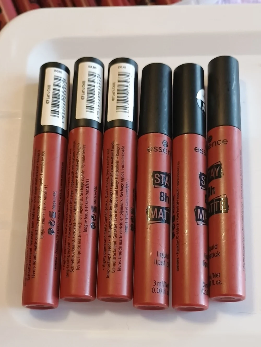6 x Essence 8 Hr Matte Lipstick, 07 Let's Chill